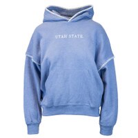 SWEATSHIRT HOOD UTAH STATE CROCHET EDGE MV SPORT